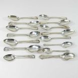 A collection of Georgian silver dessert spoons