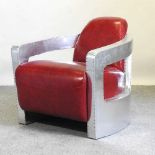 A leather aviator armchair