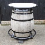 A barrel pub table