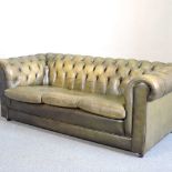 A leather Chesterfield sofa