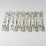 A set of William IV silver forks