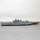 A remote control warship