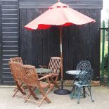 Four folding garden chairs