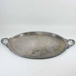 A large early 20th century silver plated tray