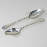 A pair of George III silver table spoons