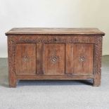 An 18th century elm coffer