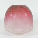 A ruby oil lamp shade