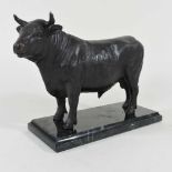 A bronze model of a bull