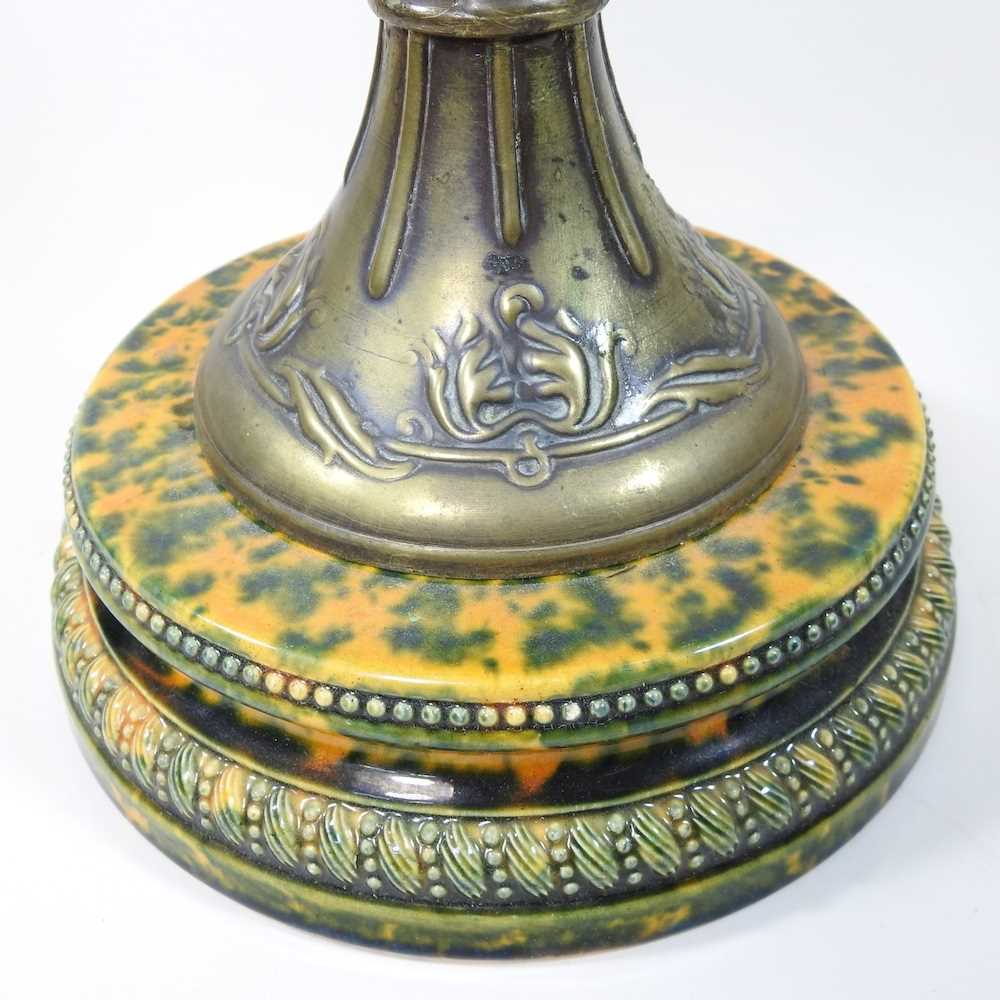 An Art Nouveau oil lamp base - Image 3 of 7