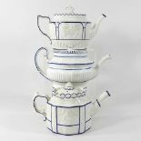 Three Castleford style teapots