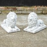 A pair of stone lions