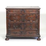 A Charles II oak chest