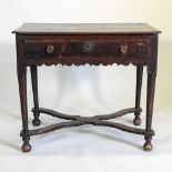 An 18th century oak side table