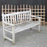 A wooden garden bench