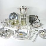 A collection of silver plated items