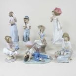 A collection of Lladro figures