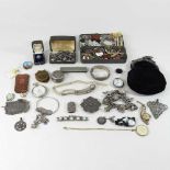 A collection of silver and jewellery