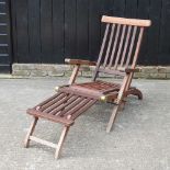 A teak steamer chair