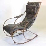 A 19th century iron rocking chair