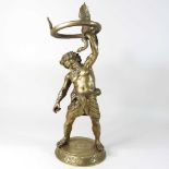 A gilt bronze figure of Neptune