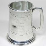 A silver mug