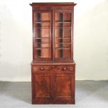 A 19th century mahogany cabinet bookcase