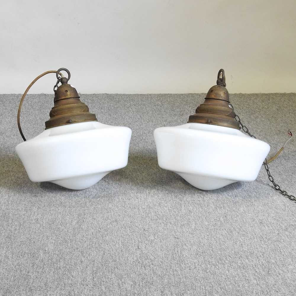 A pair of ceiling lights