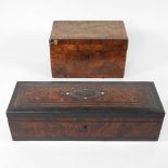 A Victorian amboyna glove box