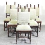 Six oak dining chairs