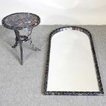 A mirror and table