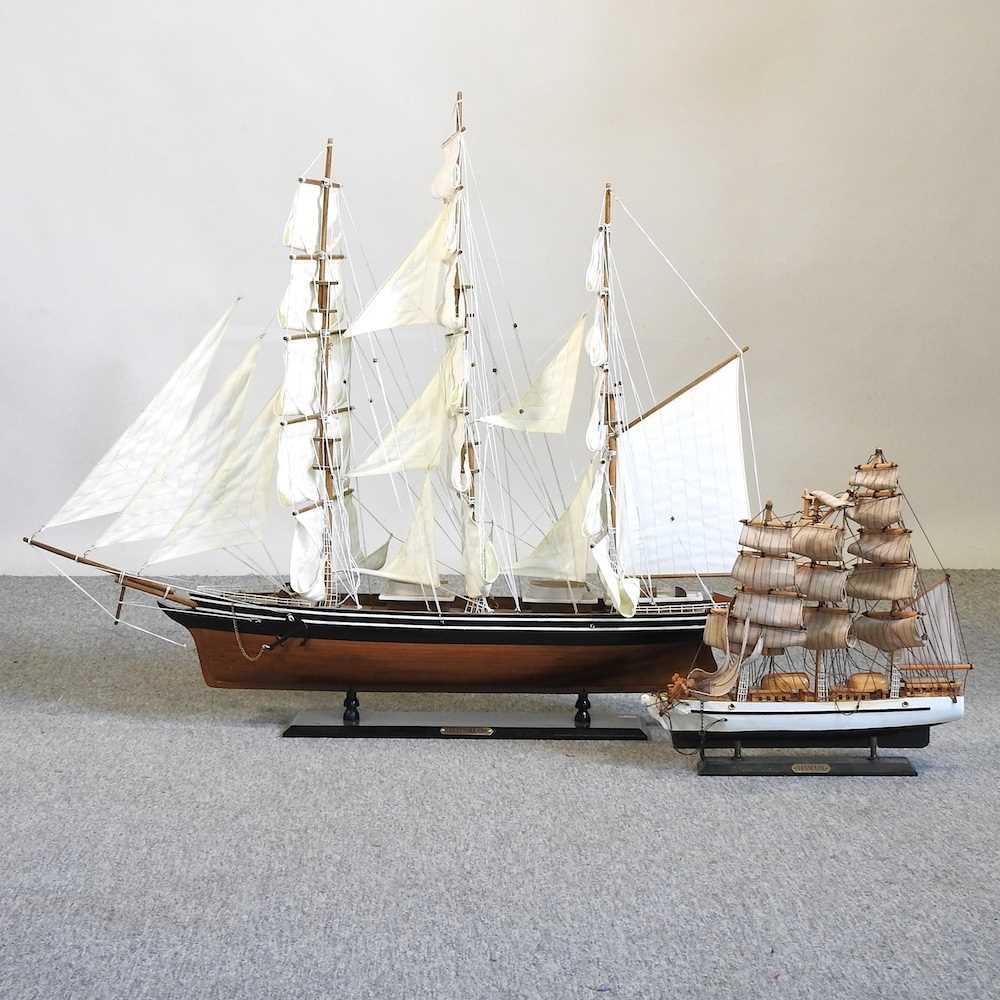 A wooden model yacht