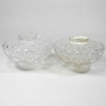 A pair of glass oil lamp fonts