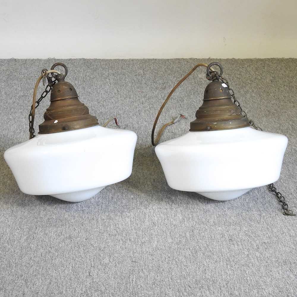 A pair of ceiling lights