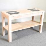 A beech side table