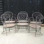 A set of garden armchairs