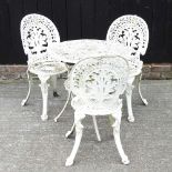 A white painted patio set