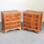 A pair of yew wood chests
