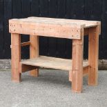 A wooden work bench