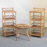 A collection of bamboo furniture