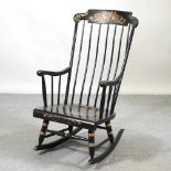 A painted rocking chair