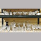 A collection of cut glass