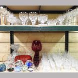 A collection of crystal and glass