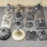 A collection of cast iron oil lamp bases