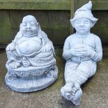 Two garden statues