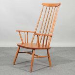 A spindle back armchair