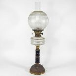 A Victorian oil lamp and shade