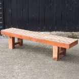 A hardwood bench