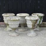 A set of five garden planters