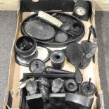 A collection of ebony items