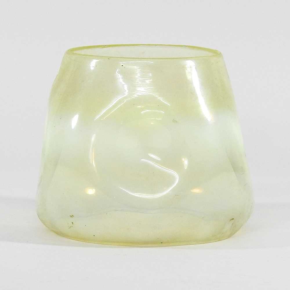 A vaseline glass oil lamp shade